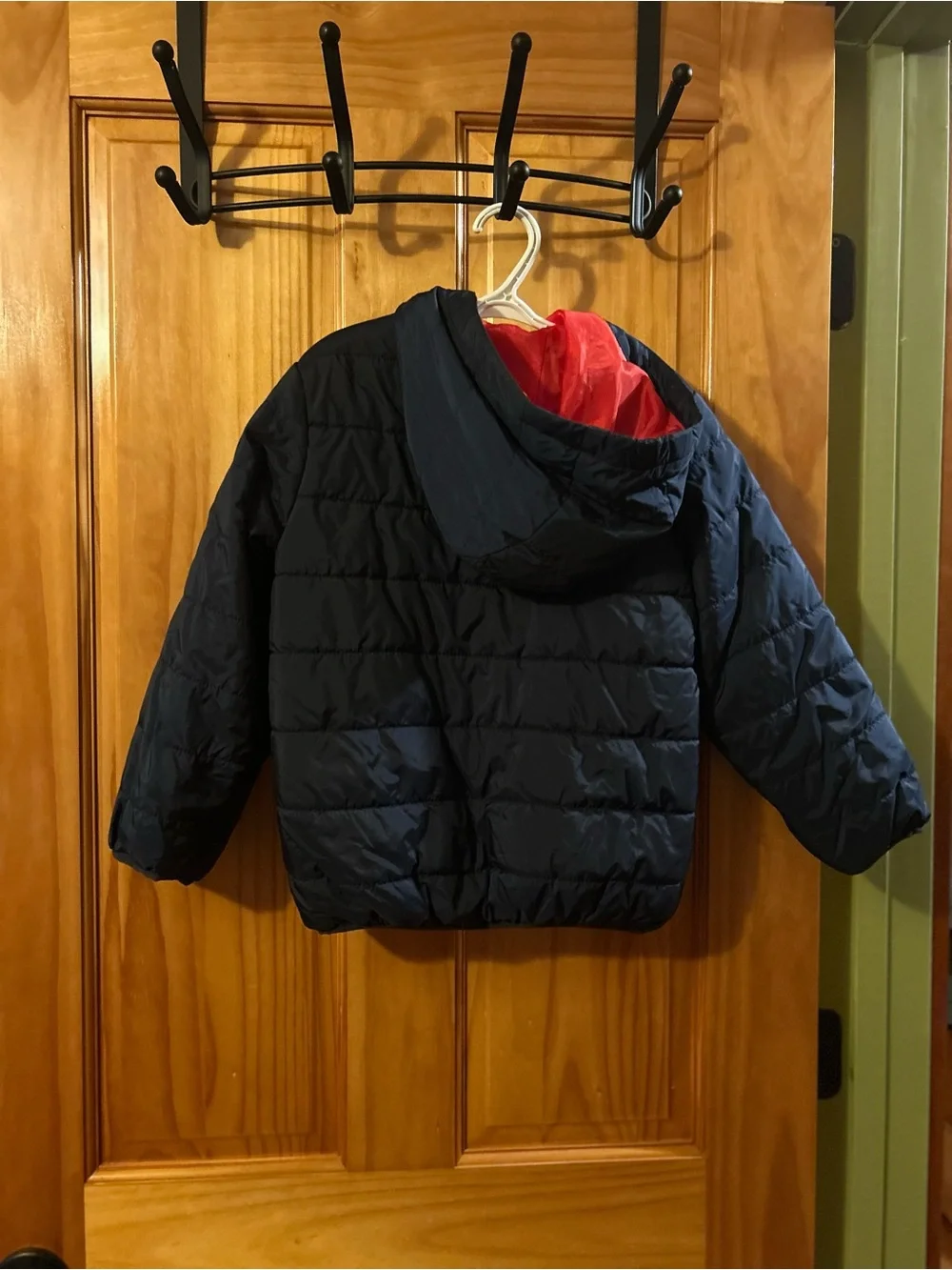 Nike Kids Navy Puffer Jacket with Red Accents
